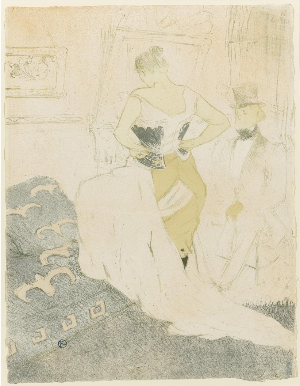 Mulher ajustando seu espartilho, 1896 de Henri de Toulouse Lautrec