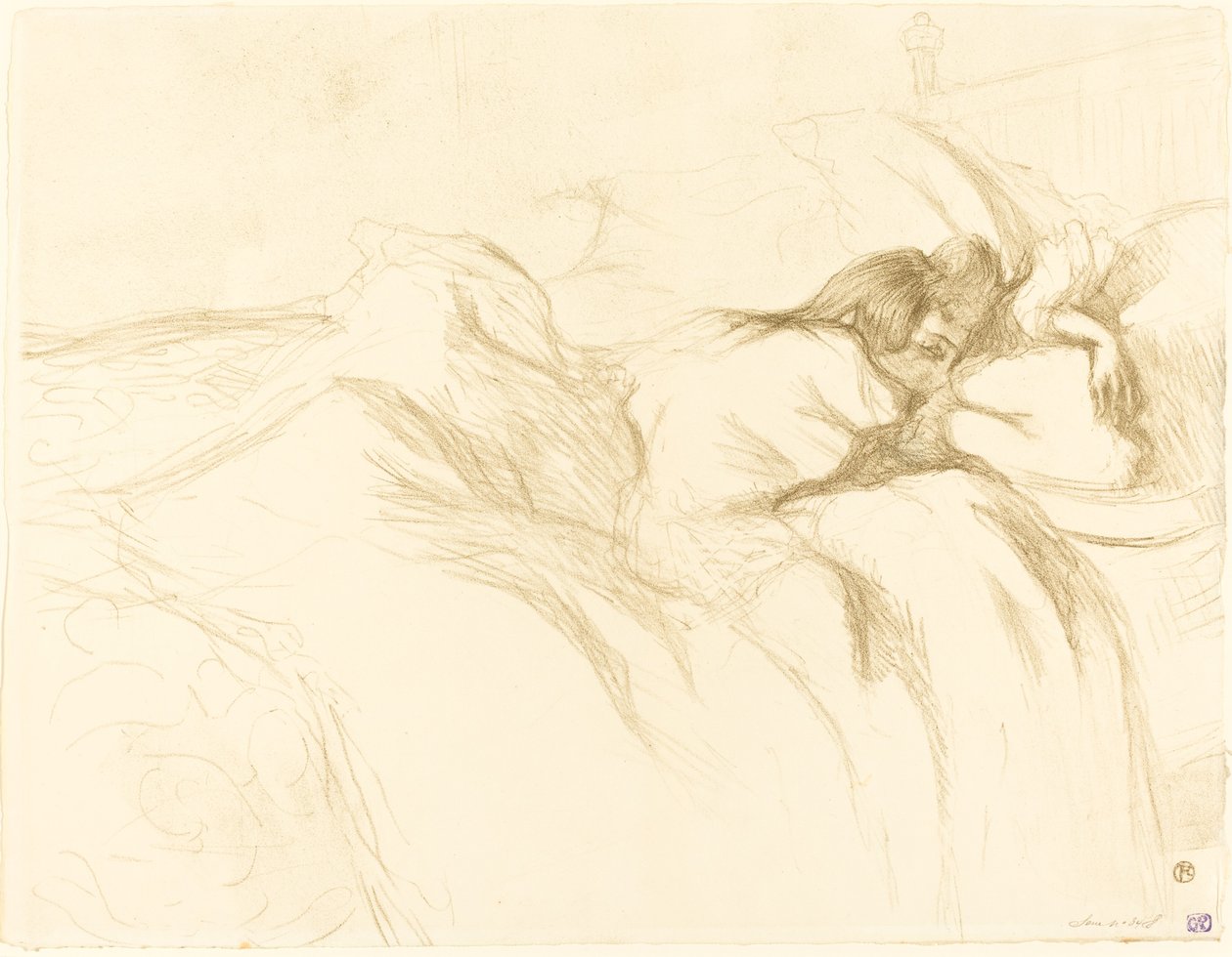 Mulher Adormecida Mulher Reclinada, 1896. de Henri de Toulouse Lautrec