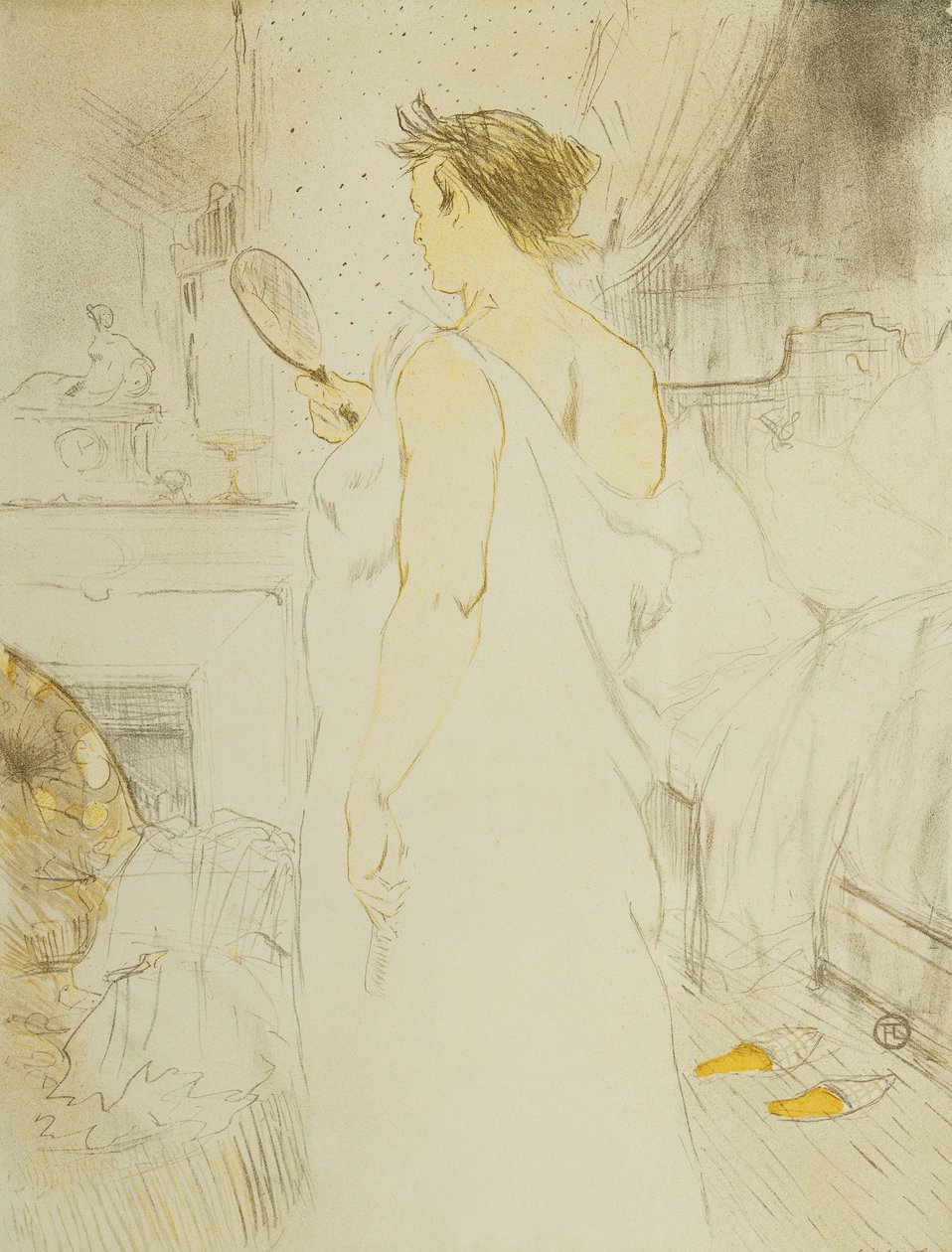 Gelo de mulher - mão de gelo; Mulher do Gelo - La Glace a Main, Placa VI de Elles, 1896 de Henri de Toulouse Lautrec