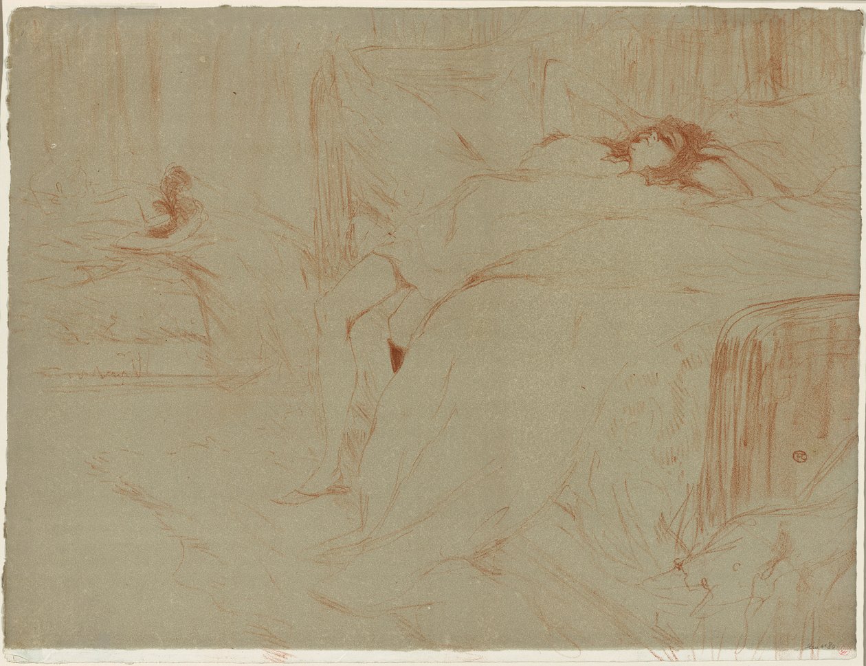 Mulher deitada de costas, Lassitude, prato dez de Elles de Henri de Toulouse Lautrec