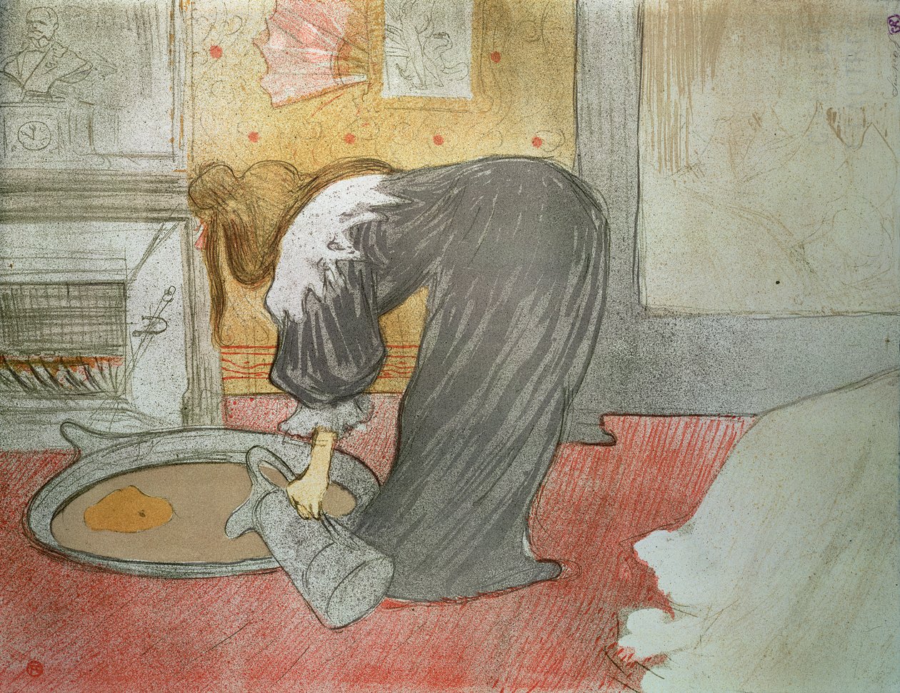 Mulher na banheira de "Elles", 1896 de Henri de Toulouse Lautrec