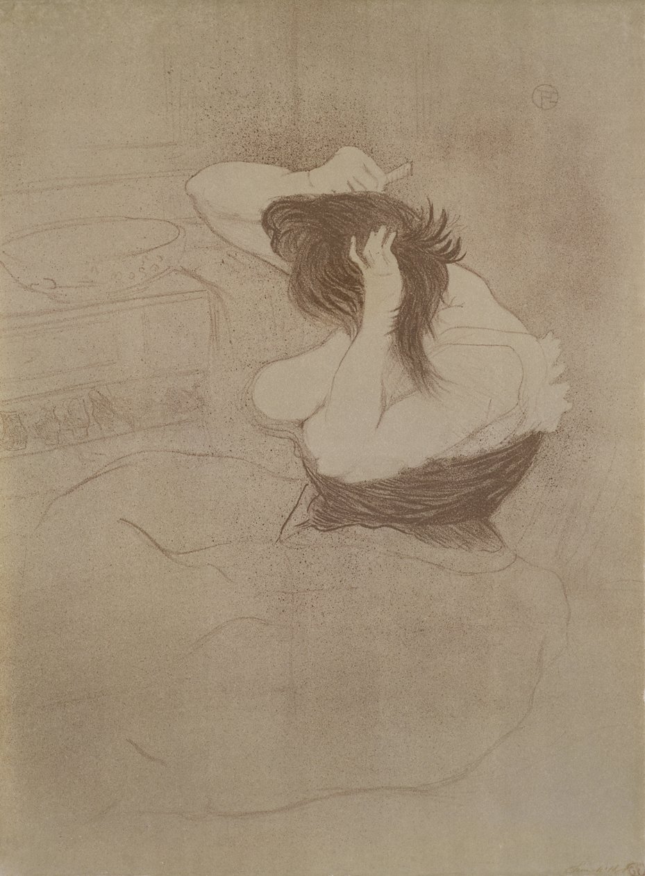 Mulher penteando o cabelo, de &39;Elles&39;, 1896 de Henri de Toulouse Lautrec