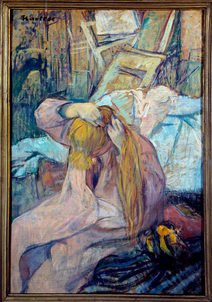 Óleo de molho feminino sobre cartão por Henri de Toulouse Lautrec (1864-1901) 1891 Sol. 0,3x0,44 m Paris, musee d