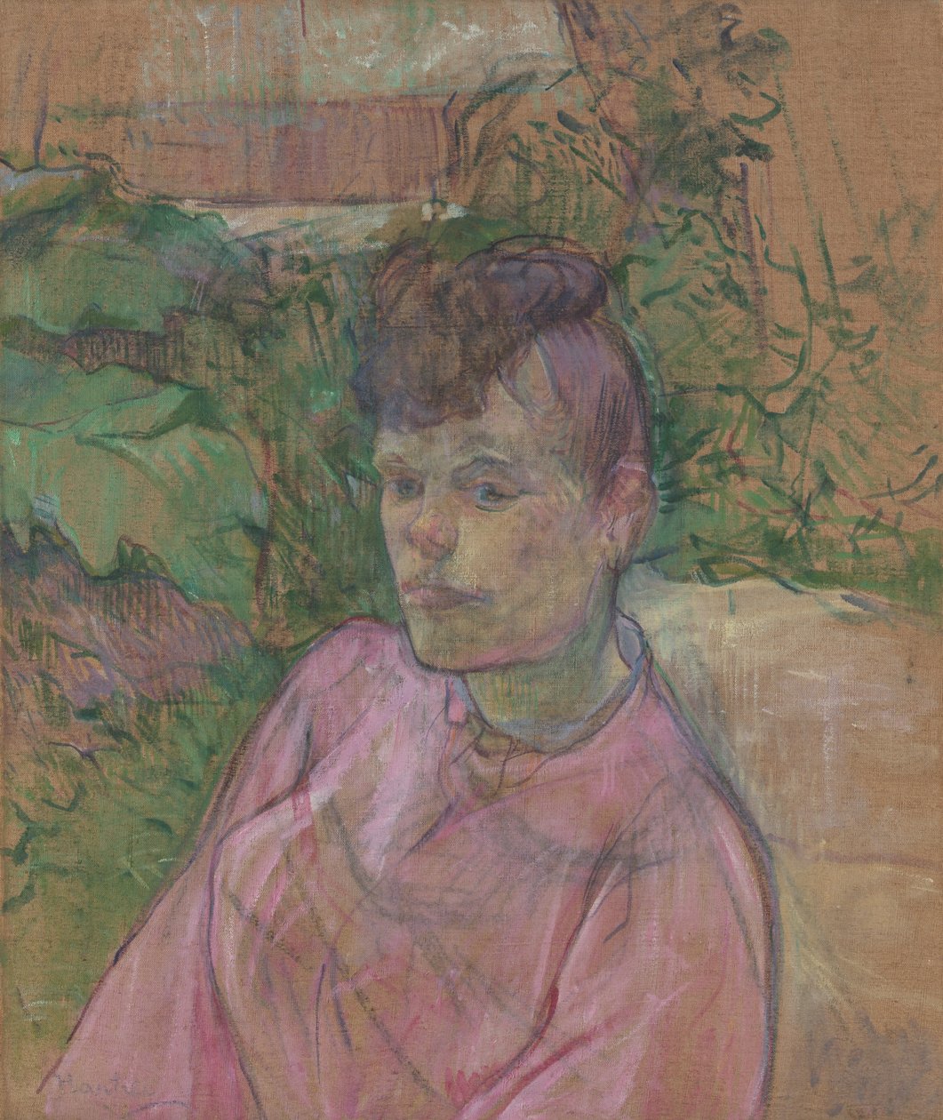 Mulher no jardim da floresta de Monsieur, 1889-91. de Henri de Toulouse Lautrec