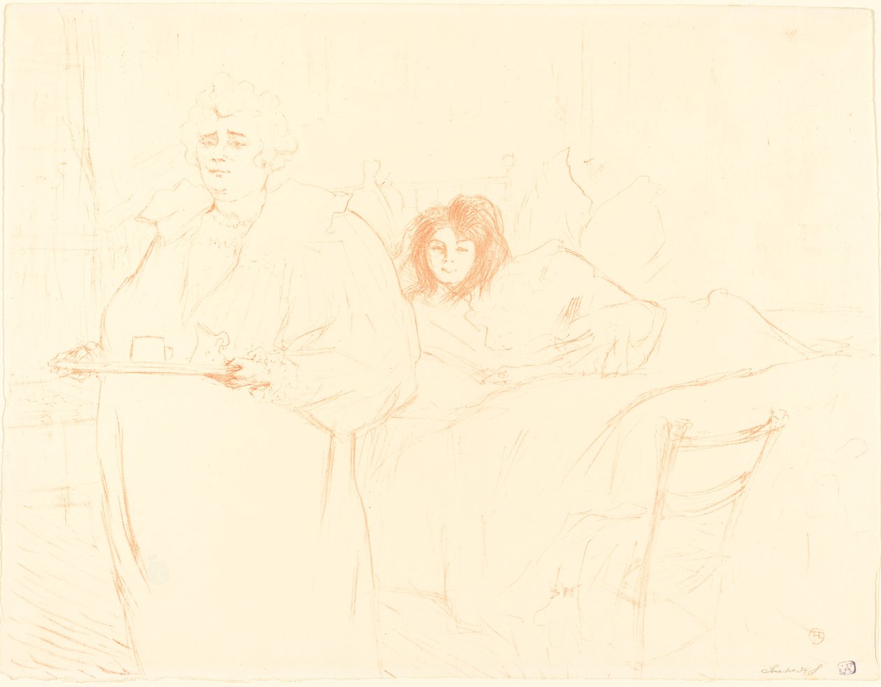 Mulher com uma bandeja (Femme au plateau) de Henri de Toulouse Lautrec