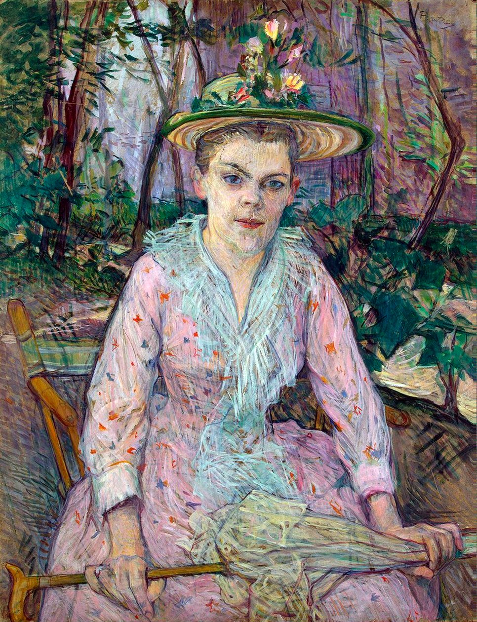 Mulher com um guarda-chuva, 1889. de Henri de Toulouse Lautrec