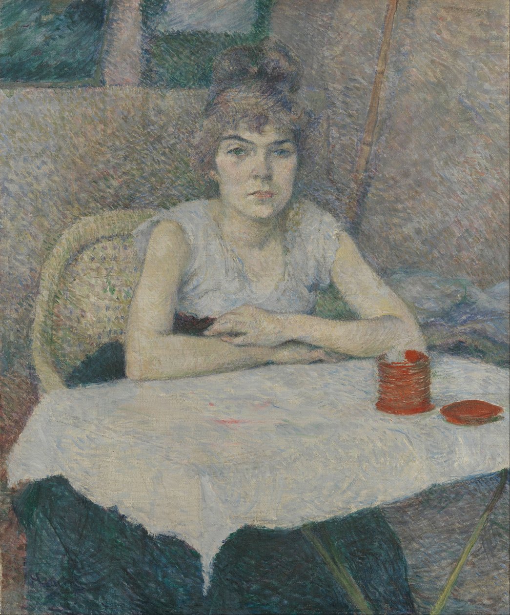 Jovem à mesa, &39;Poudre de riz&39; de Henri de Toulouse Lautrec