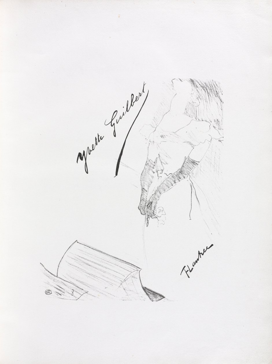 Série Yvette Guilbert-Inglês: Frontispício de Henri de Toulouse Lautrec