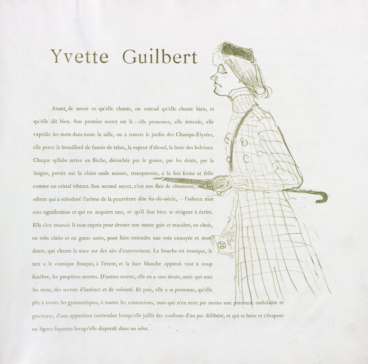 Série Yvette Guilbert-French: No. 1 de Henri de Toulouse Lautrec