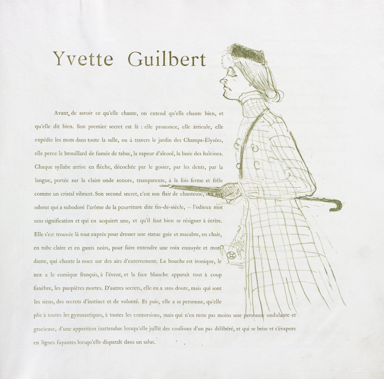 Yvette Guilbert-French Series: No. 1, 1894. de Henri de Toulouse Lautrec