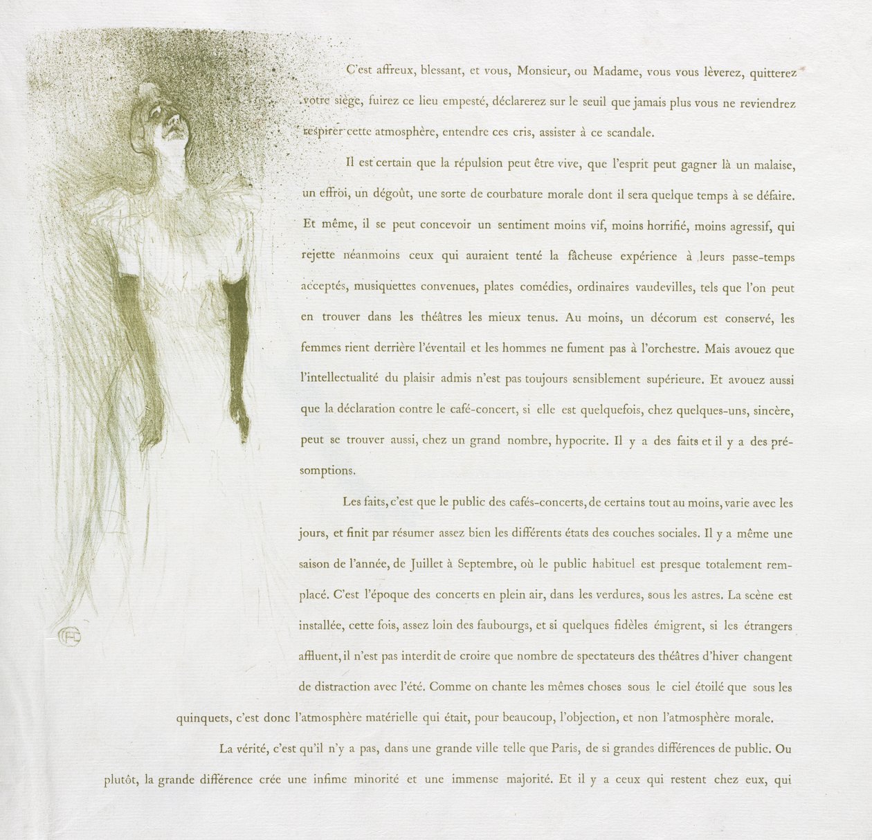 Série Yvette Guilbert-French: No. 3 de Henri de Toulouse Lautrec