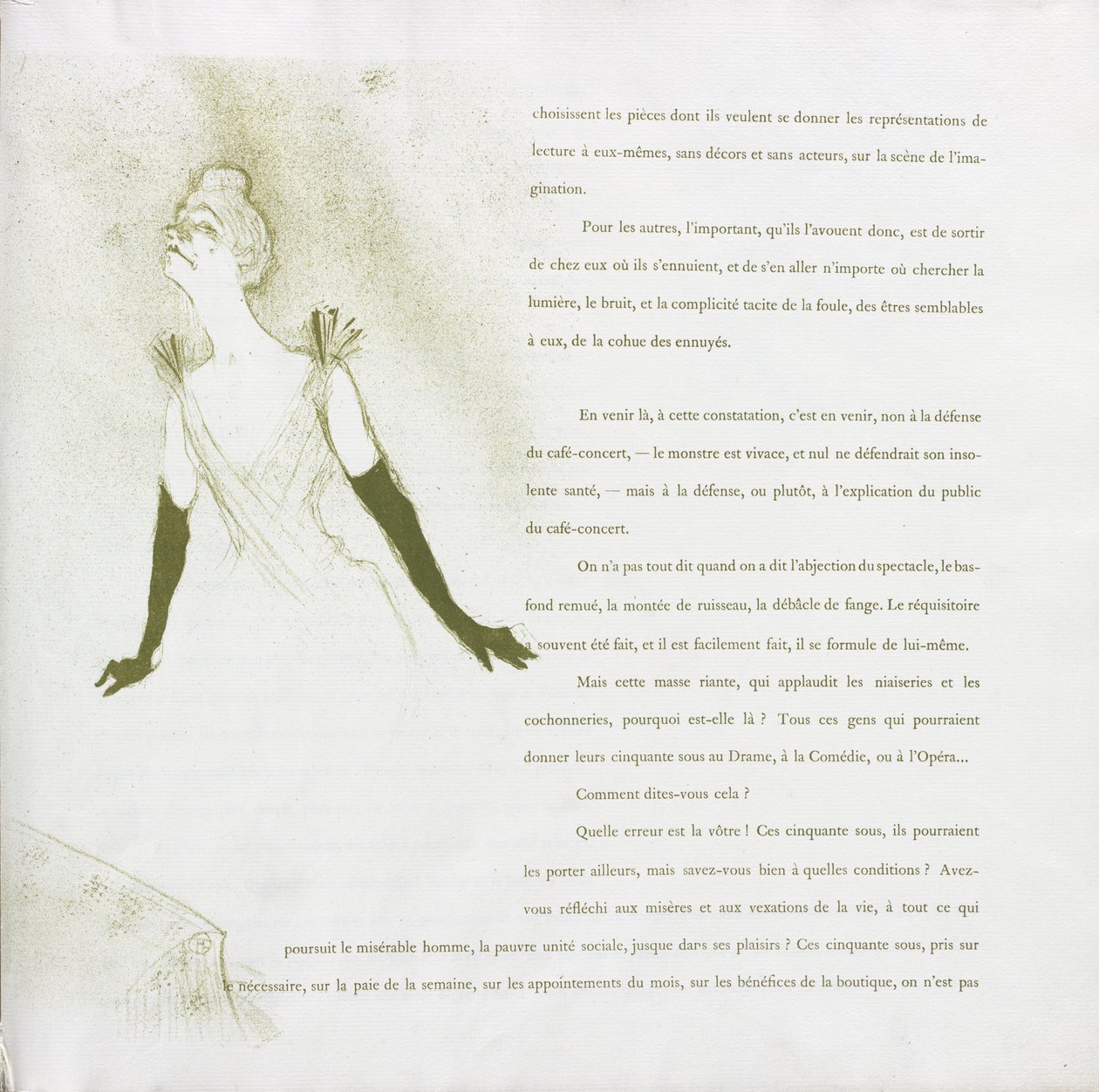 Série Yvette Guilbert-French: No. 4 de Henri de Toulouse Lautrec