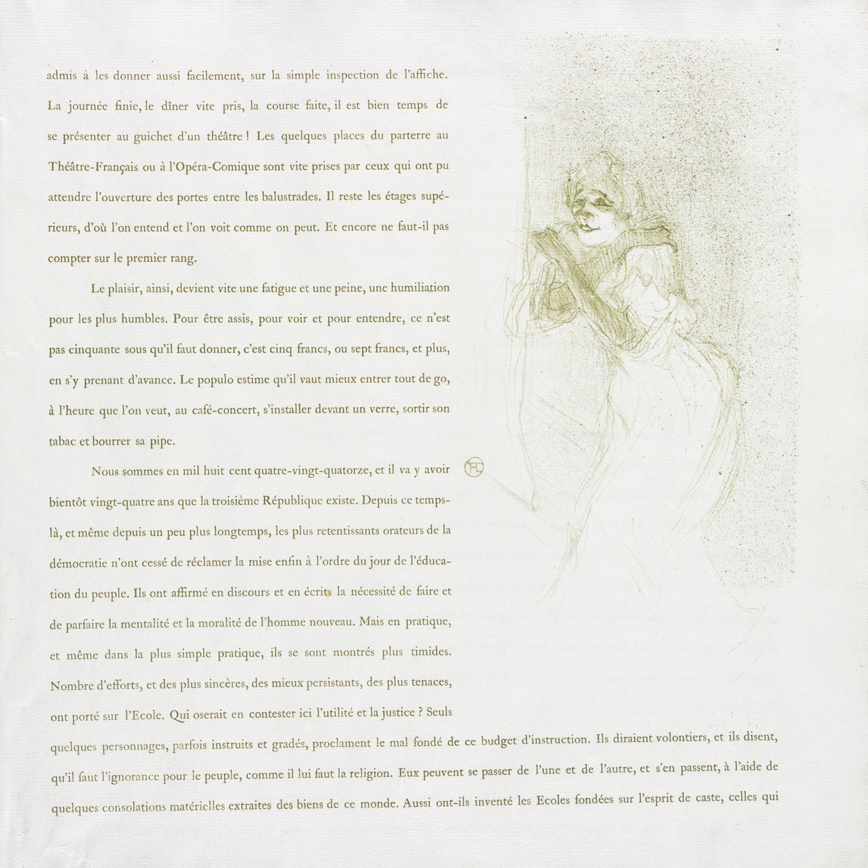 Série Yvette Guilbert-French: No. 5 de Henri de Toulouse Lautrec