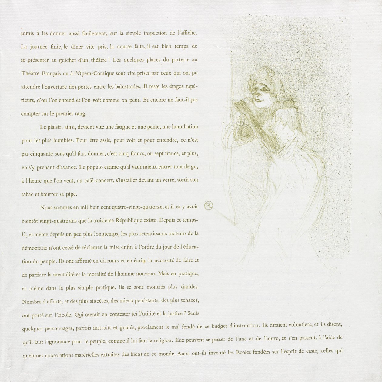 Yvette Guilbert-French Series: No. 5, 1894. de Henri de Toulouse Lautrec