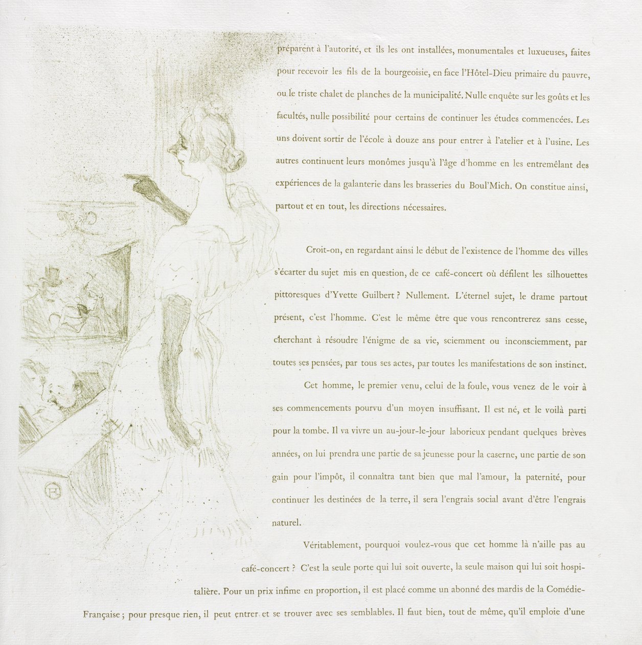 Série Yvette Guilbert-French: No. 6 de Henri de Toulouse Lautrec