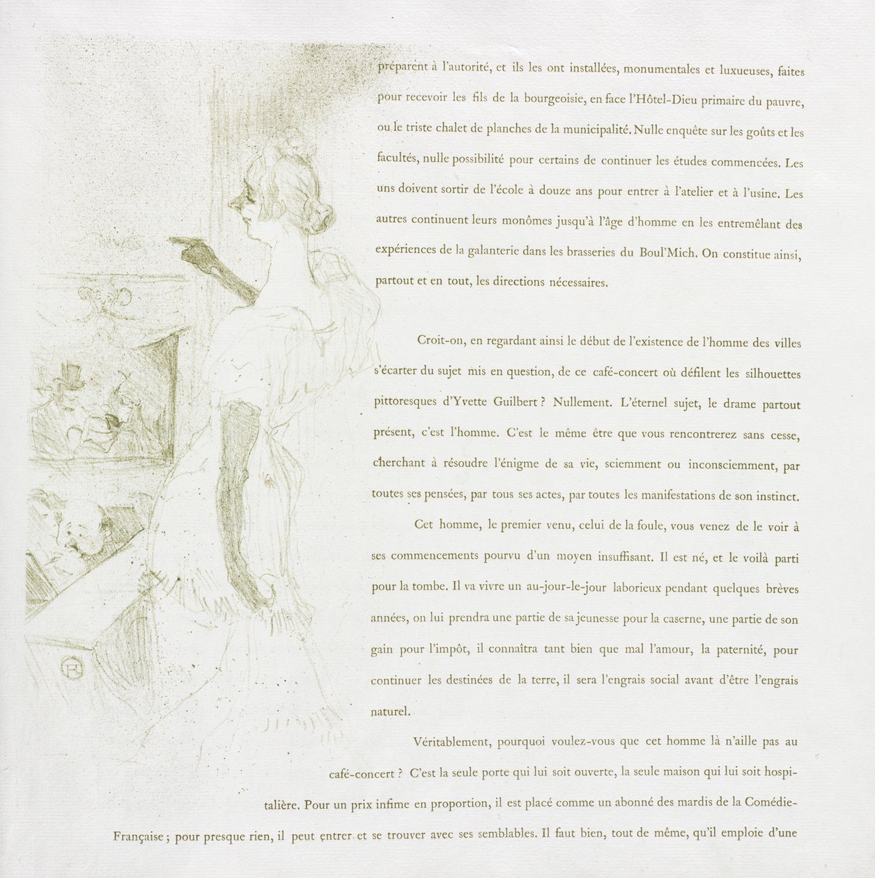 Yvette Guilbert-French Series: No. 6, 1894. de Henri de Toulouse Lautrec