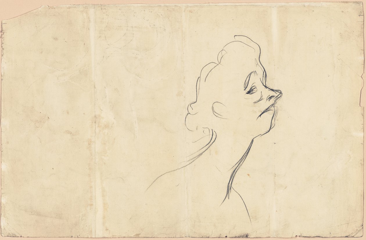 Yvette Guilbert (reto) Estudo de três quartos de Yvette Guilbert (verso) de Henri de Toulouse Lautrec