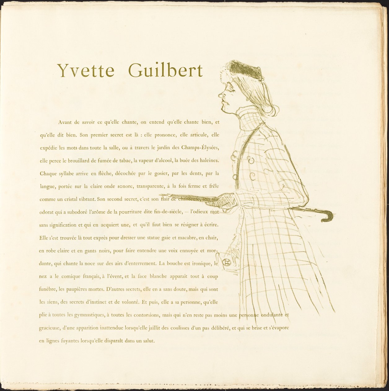 Yvette Guilbert de Henri de Toulouse Lautrec
