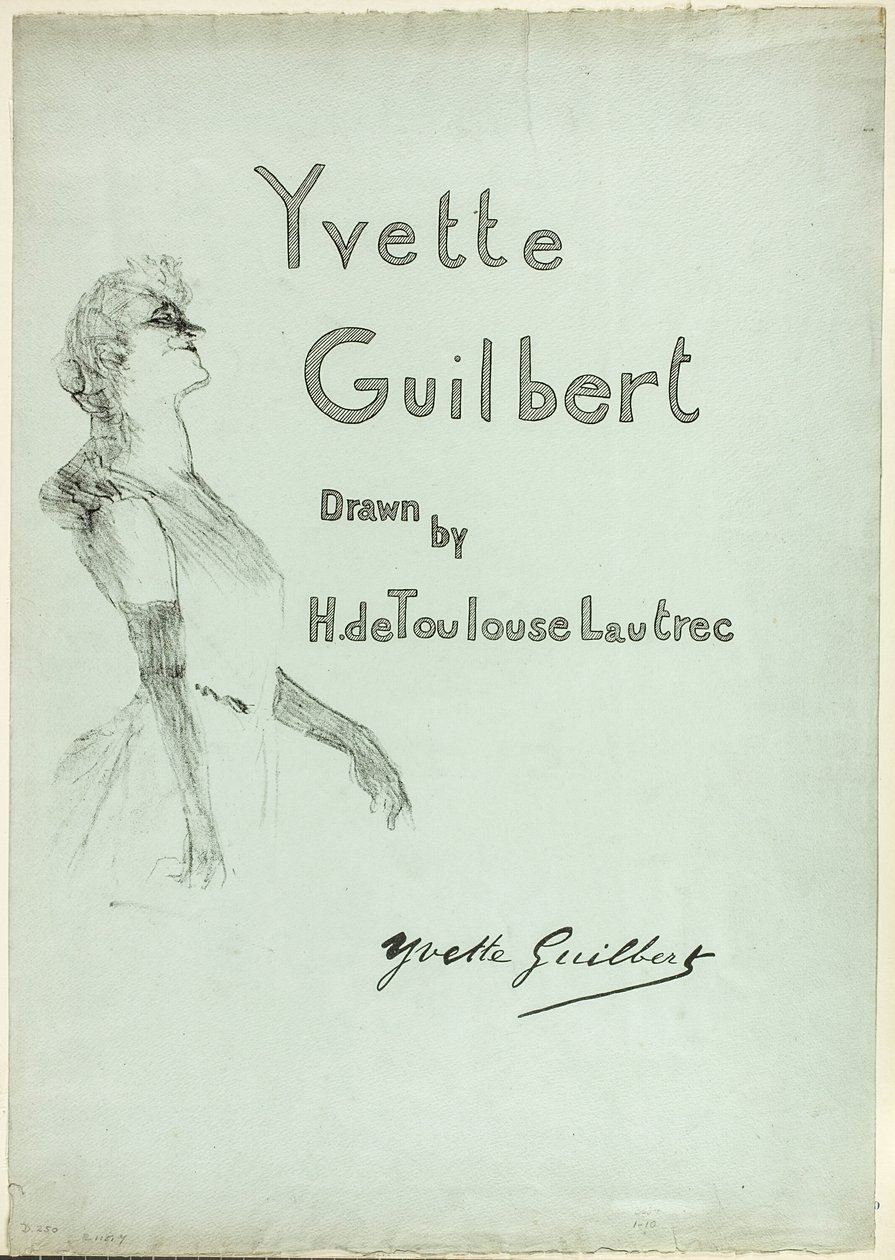 Yvette Guilbert no palco, de Yvette Guilbert de Henri de Toulouse Lautrec