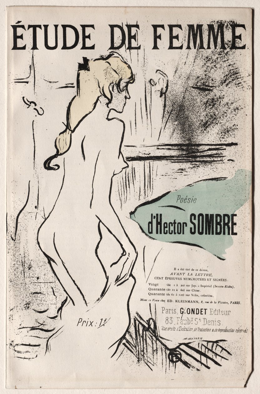 Estudo da mulher, 1893. de Henri de Toulouse Lautrec