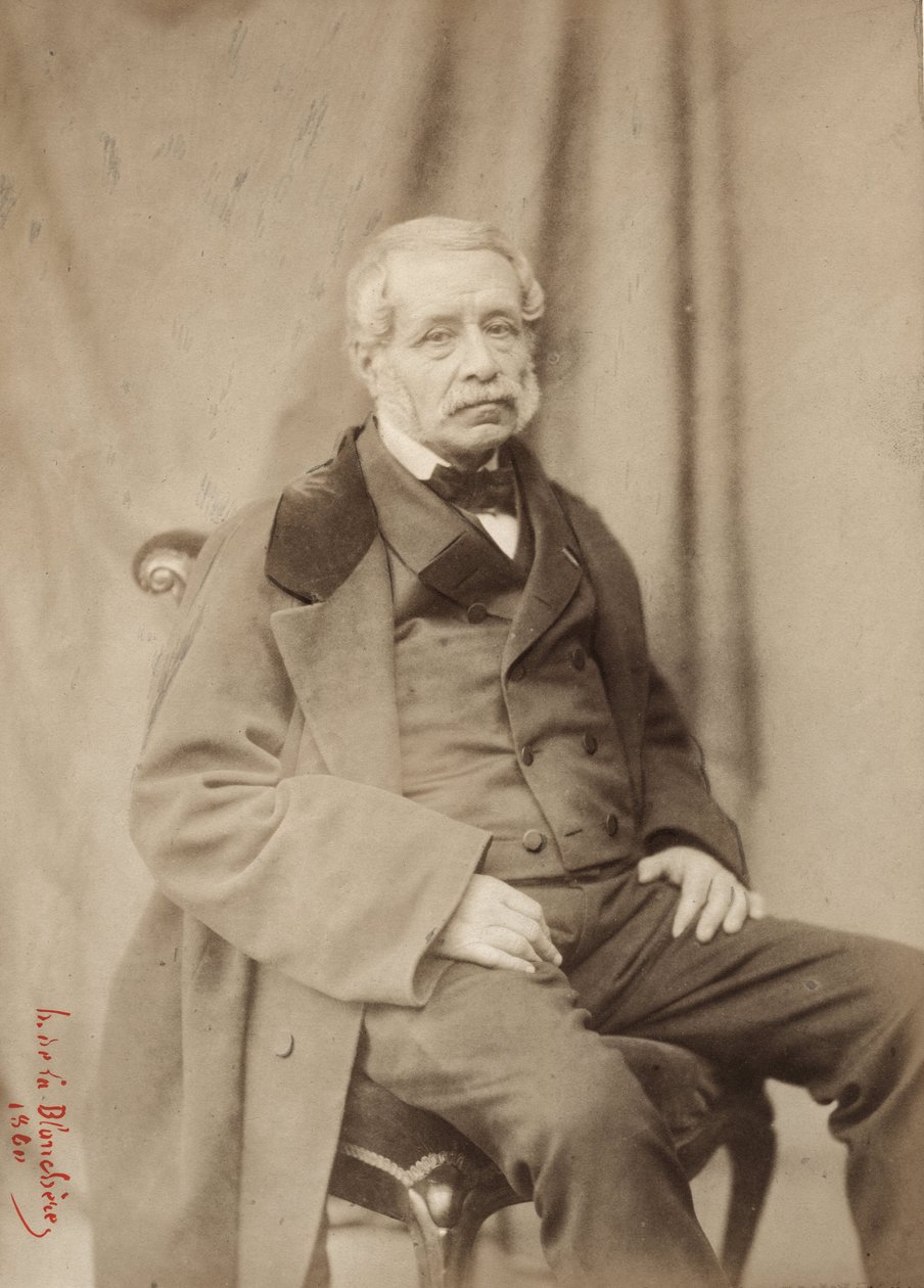 Névoa, fotografia de Henri de la Blanchere (1821-1880), 39 boulevard des Capucines Paris em 1839 (foto em preto e branco) de Henri de la Blanchere
