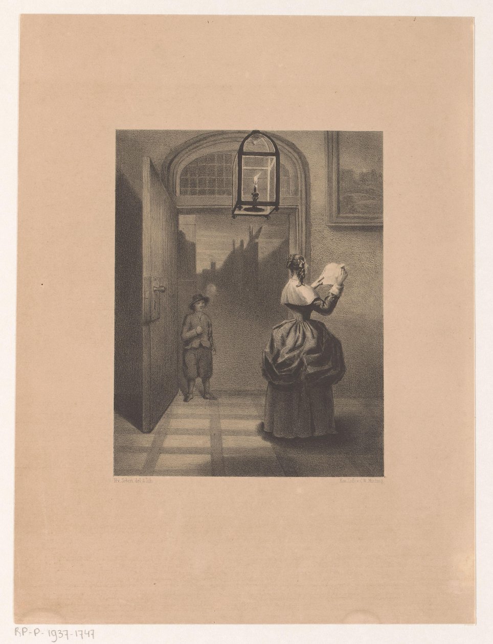 Mulher que lê cartas de Henri van Seben