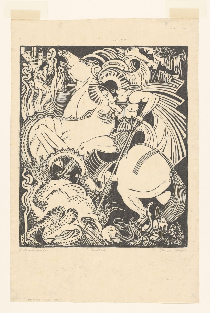 De Drakendooder (título original no objeto) de Henri van der Stok (signed by artist)