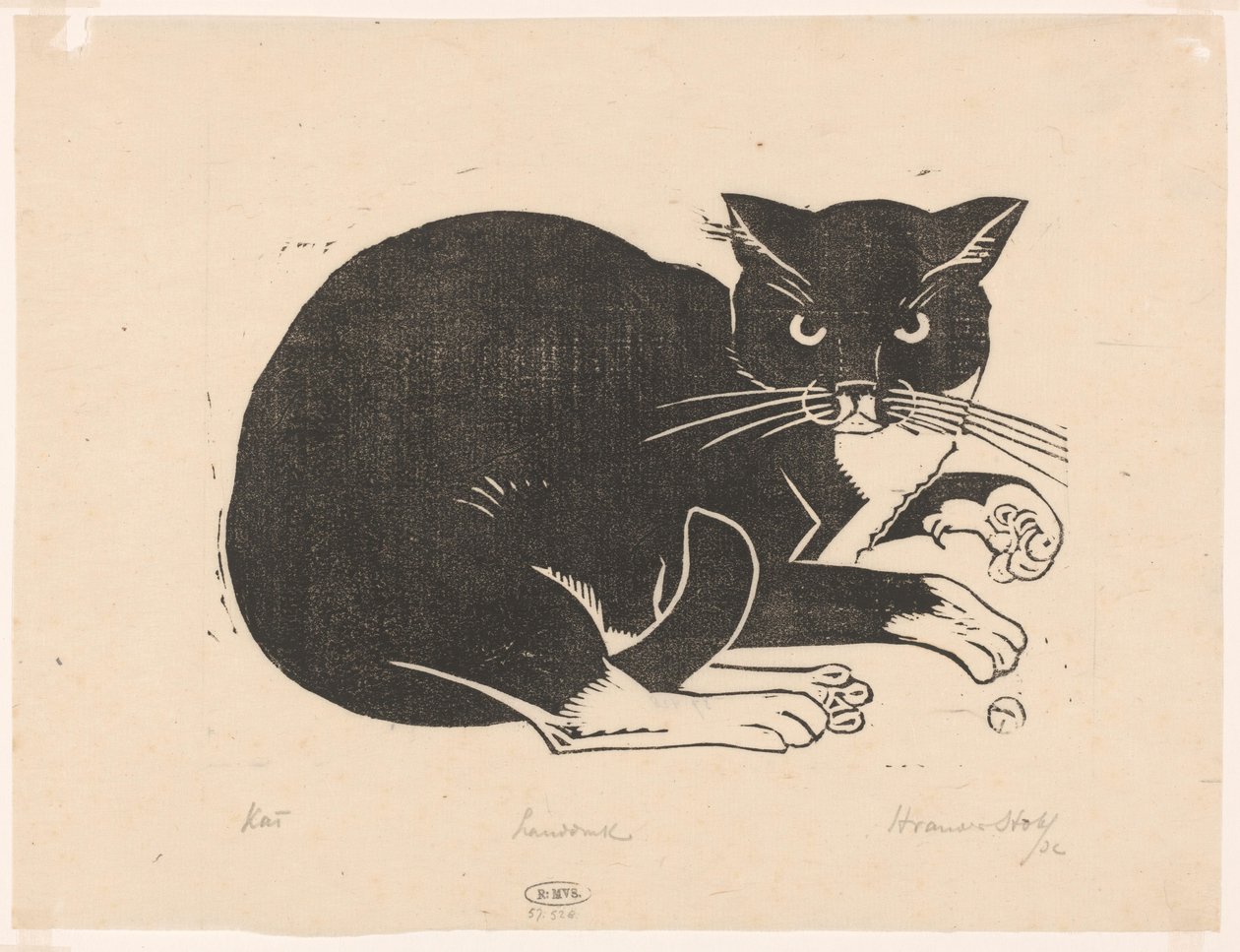 Kat (título original sobre o objecto) de Henri van der Stok (signed by artist)