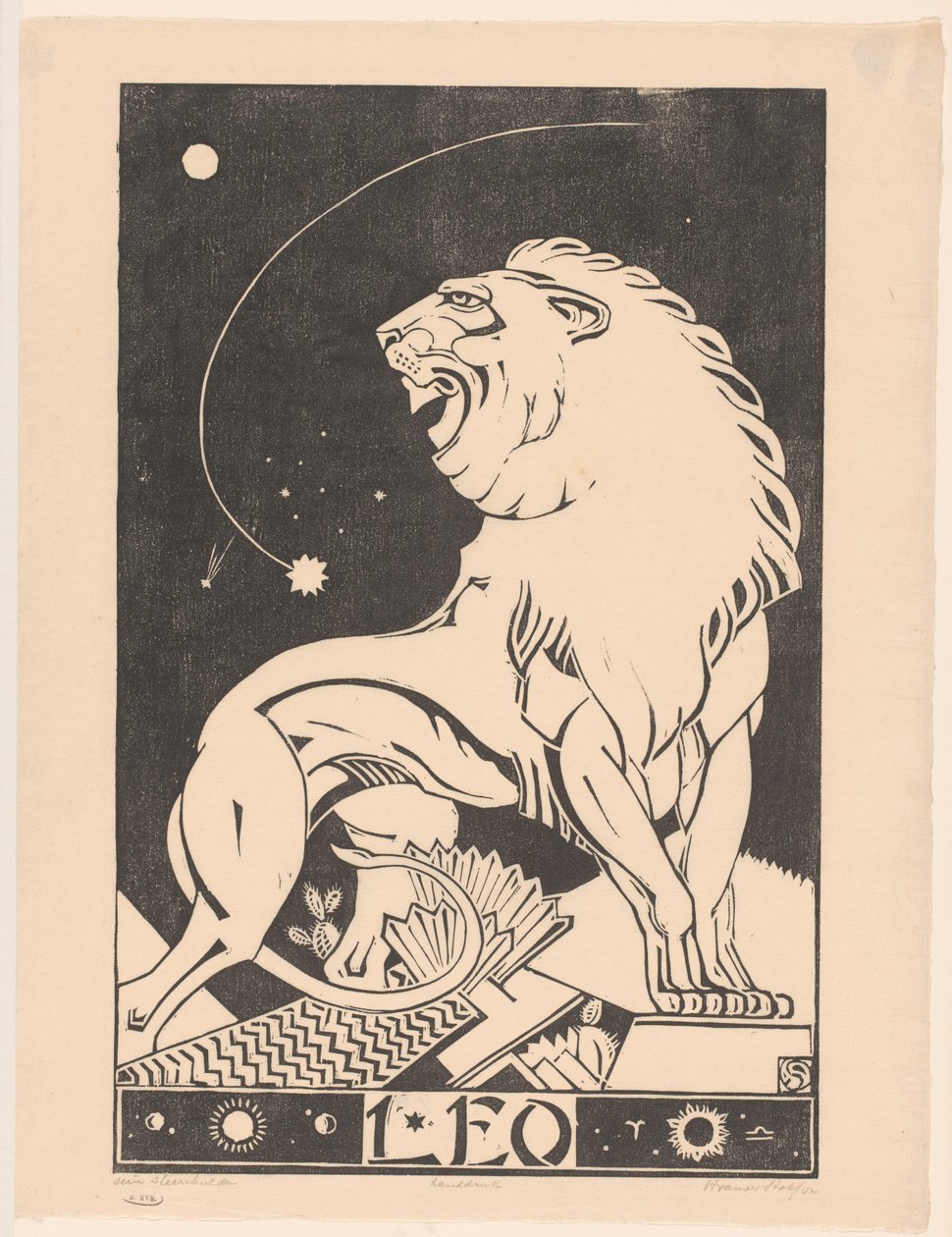Leão Leo (título no objeto) de Henri van der Stok (signed by artist)