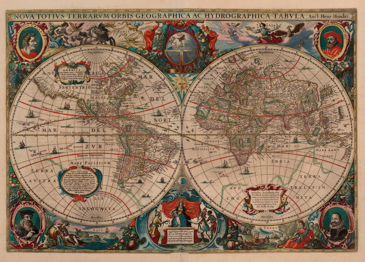 Nova Totius Terrarum Orbis Geographica Tabula de Henricus Hondius II