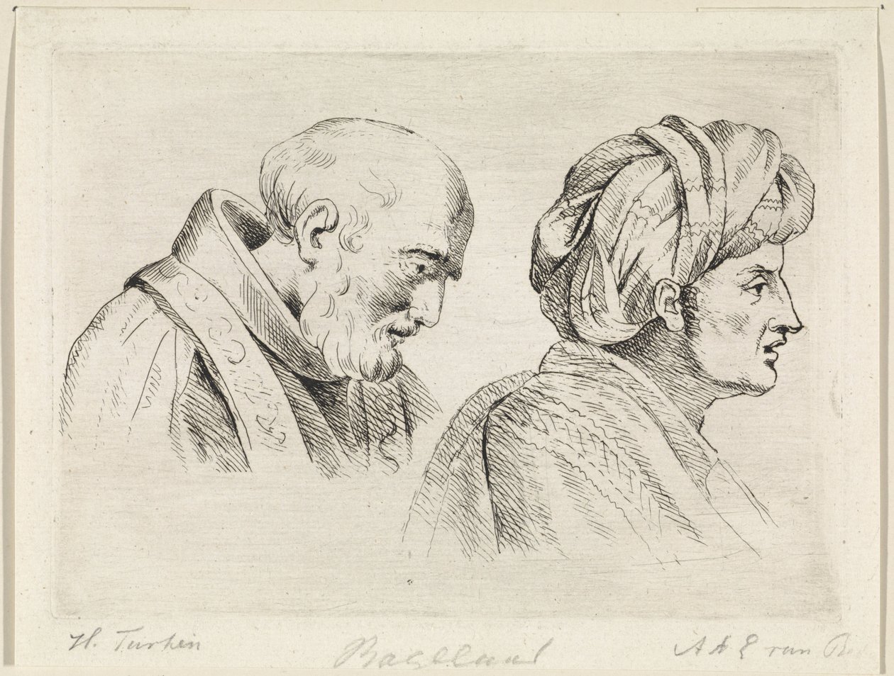 Espiritual e um homem com turbante de Henricus Turken