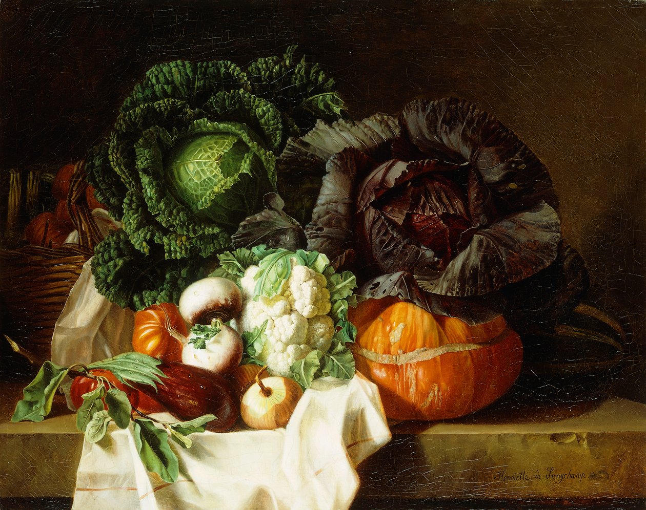 Ainda vida de vegetais de inverno, de Henrietta de Longchamp