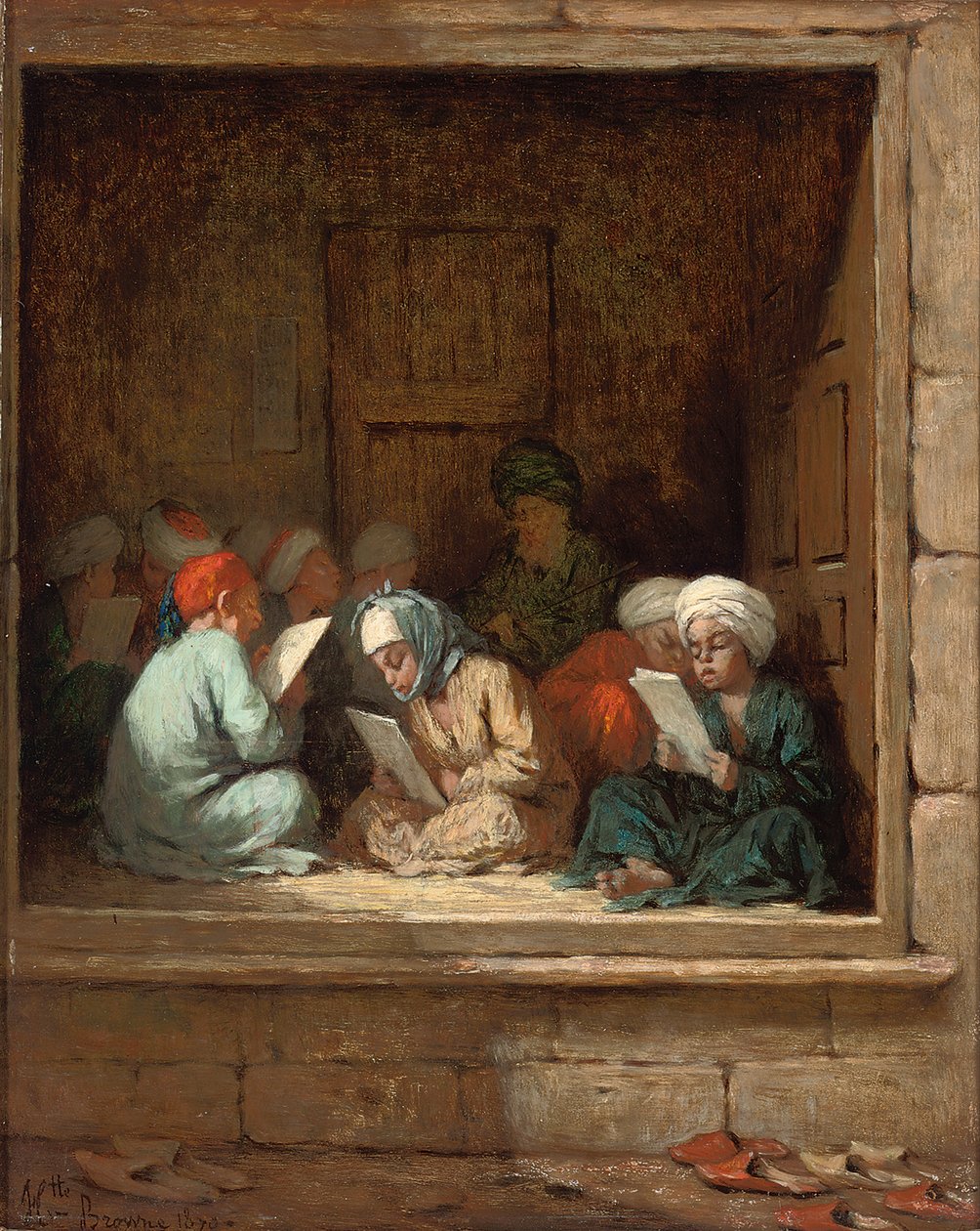 Uma sala de aula turca, 1870 de Henriette Browne