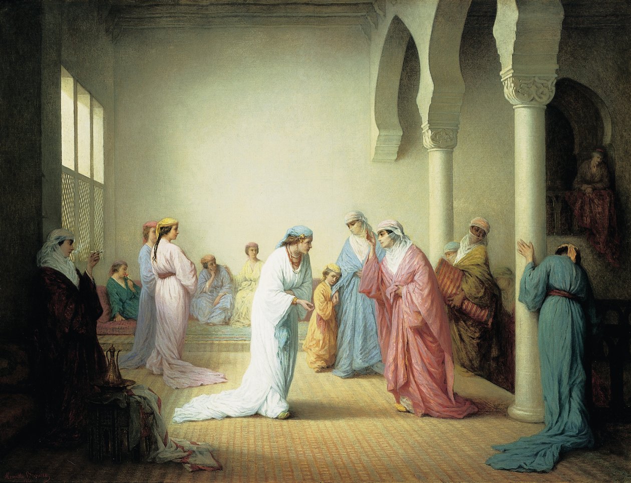 A chegada ao harém em Constantinopla, 1861 de Henriette Browne