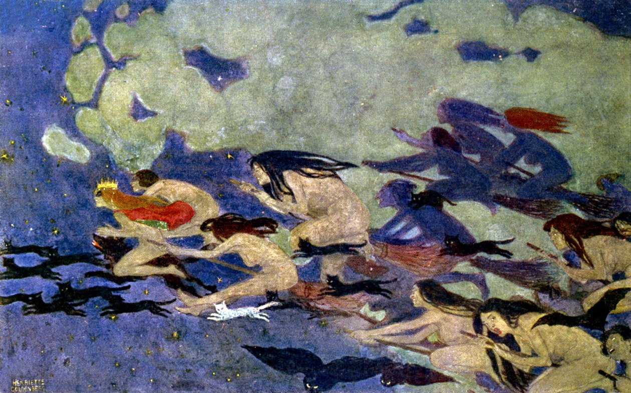 Sábado das bruxas, c.1900 (gravura) de Henriette Goldenberg