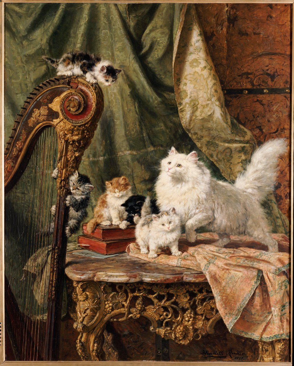 Um Interlúdio Musical, 1897 de Henriëtte Ronner Knip