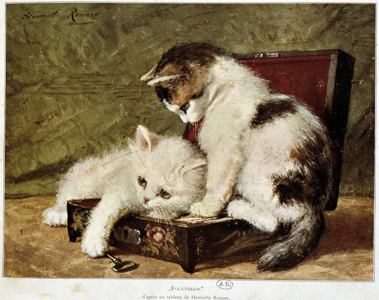 Folatrerie (gatinhos) - por Henriette Ronner de Henriëtte Ronner Knip