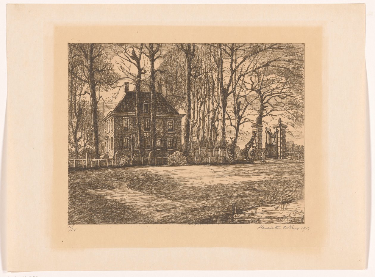 Casa de campo entre as árvores de Henriëtte de Vries (signed by artist)
