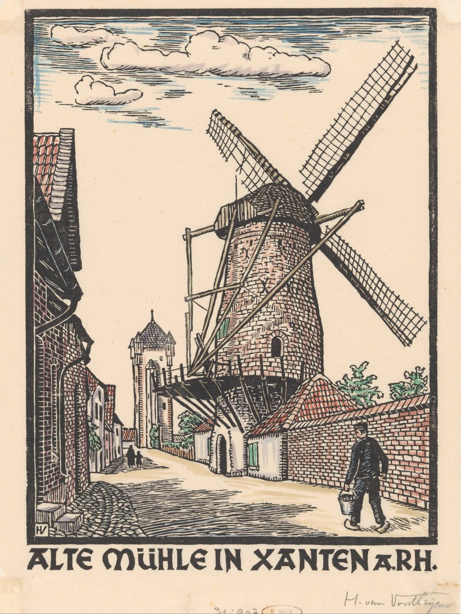 Moinho de vento em Xanten de Henriëtte van Hove (signed by artist)
