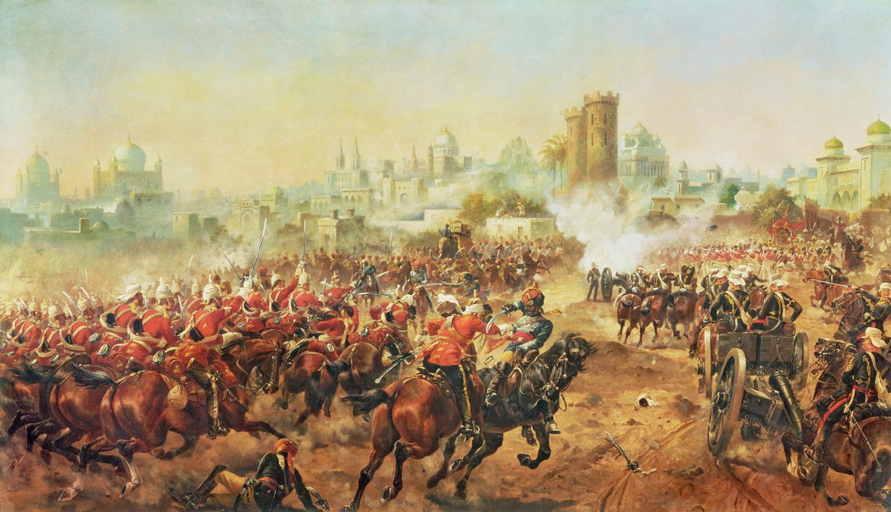 Carga das Baías das Rainhas contra os Mutineers em Lucknow, 6 de março de 1858 de Henry A. Payne