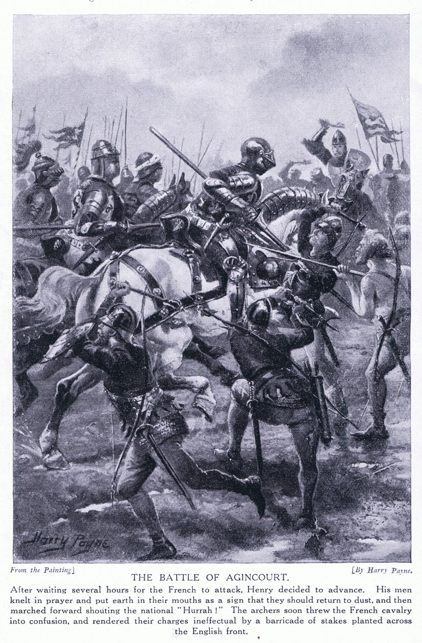 A Batalha de Agincourt AD1415, 1920 de Henry A. Payne