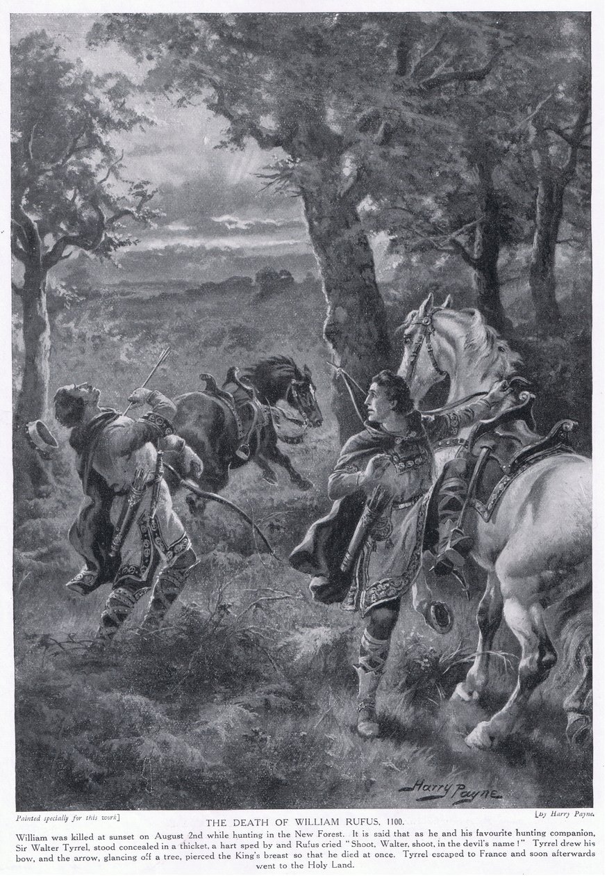 A morte de William Rufus AD1100, década de 1920 de Henry A. Payne