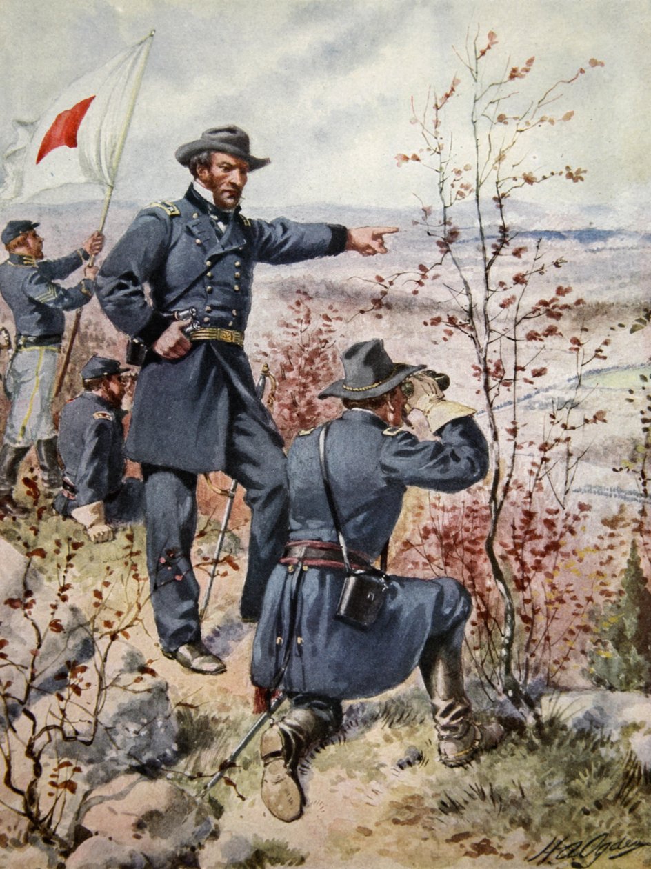 General Sherman em Kenesaw Mountain durante a Batalha de Allatoona Pass, 4 de outubro de 1864 de Henry Alexander Ogden