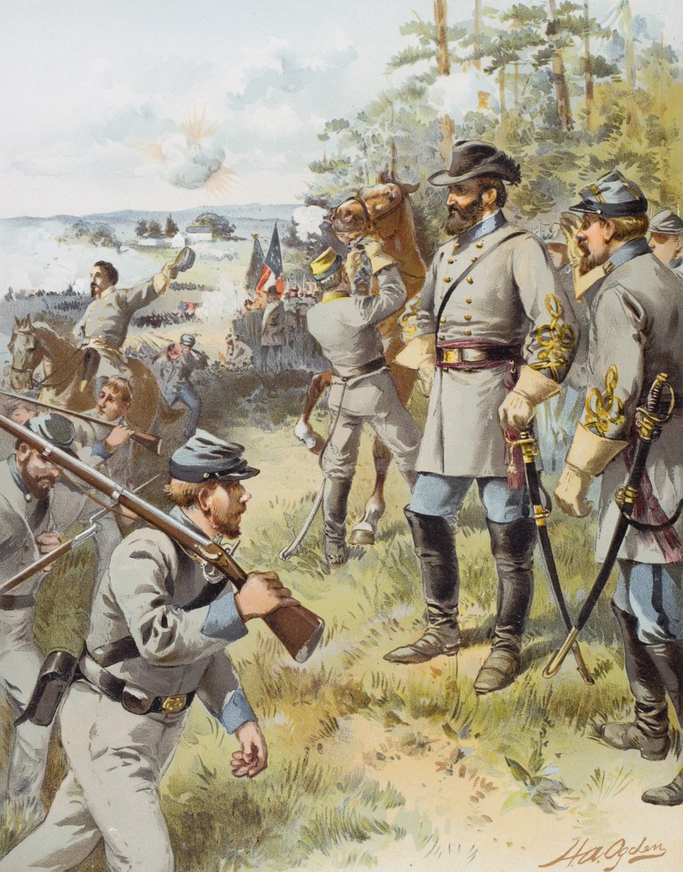 General Stonewall Jackson na Primeira Batalha de Bull Run, 17 de agosto de 1861 de Henry Alexander Ogden
