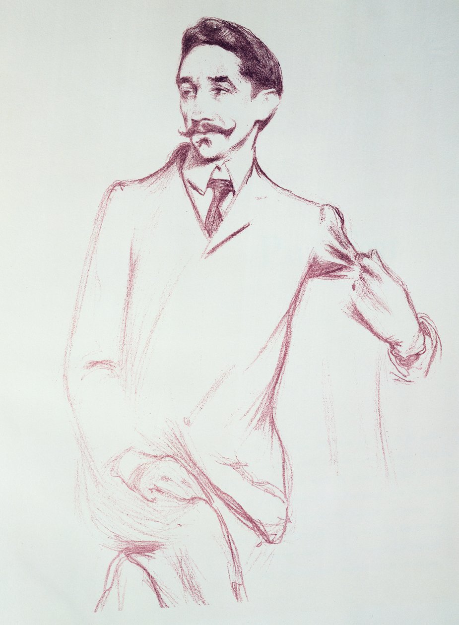 Retrato de Robert de Montesquiou (1855-1921) 1901 (giz colorido sobre papel) de Henry Bataille
