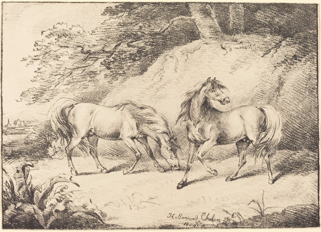 Cavalos selvagens de Henry Bernard Chalon