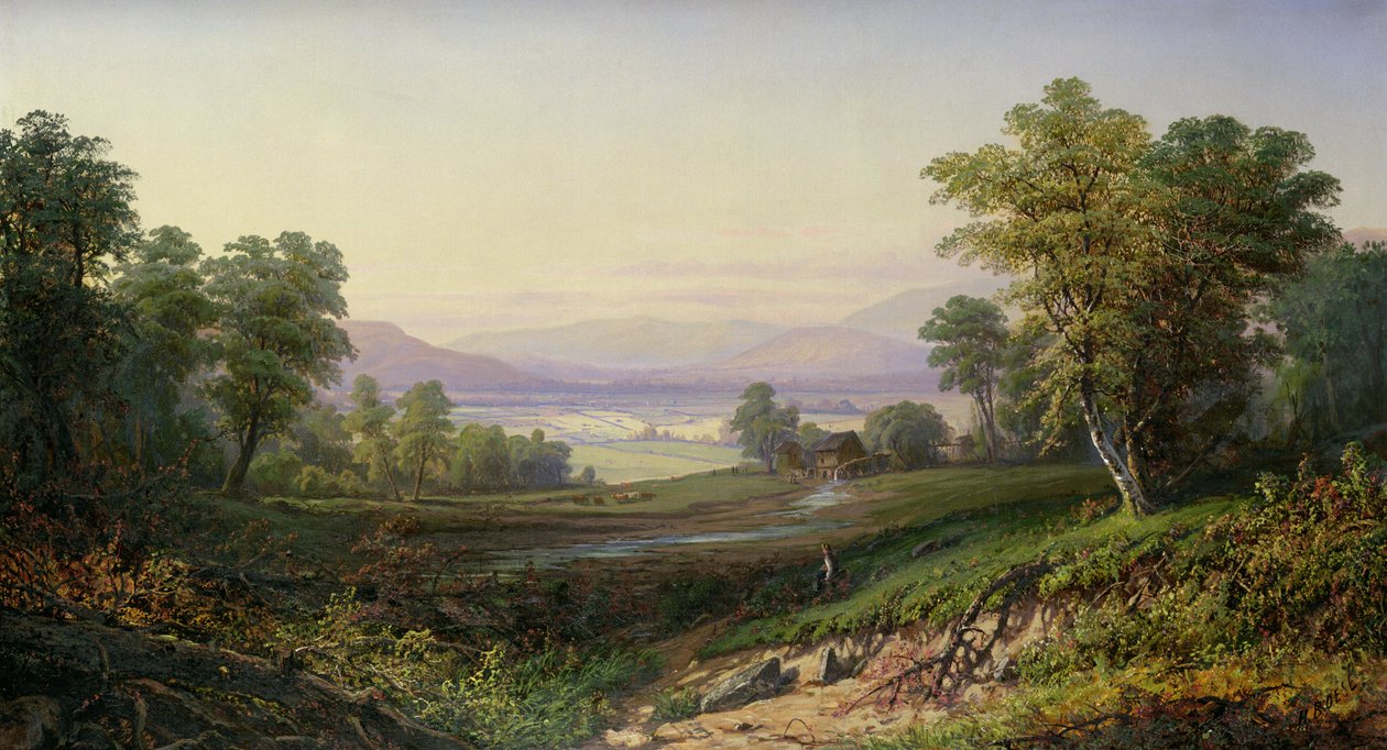 Cena, perto, a, cereja, vale, montanhas de Henry Boese