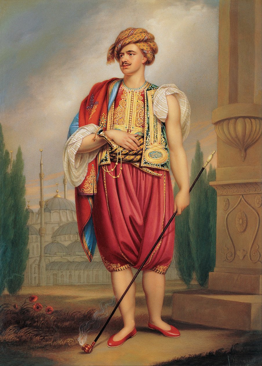 Um retrato de Thomas Hope em traje turco de Henry Pierce Bone