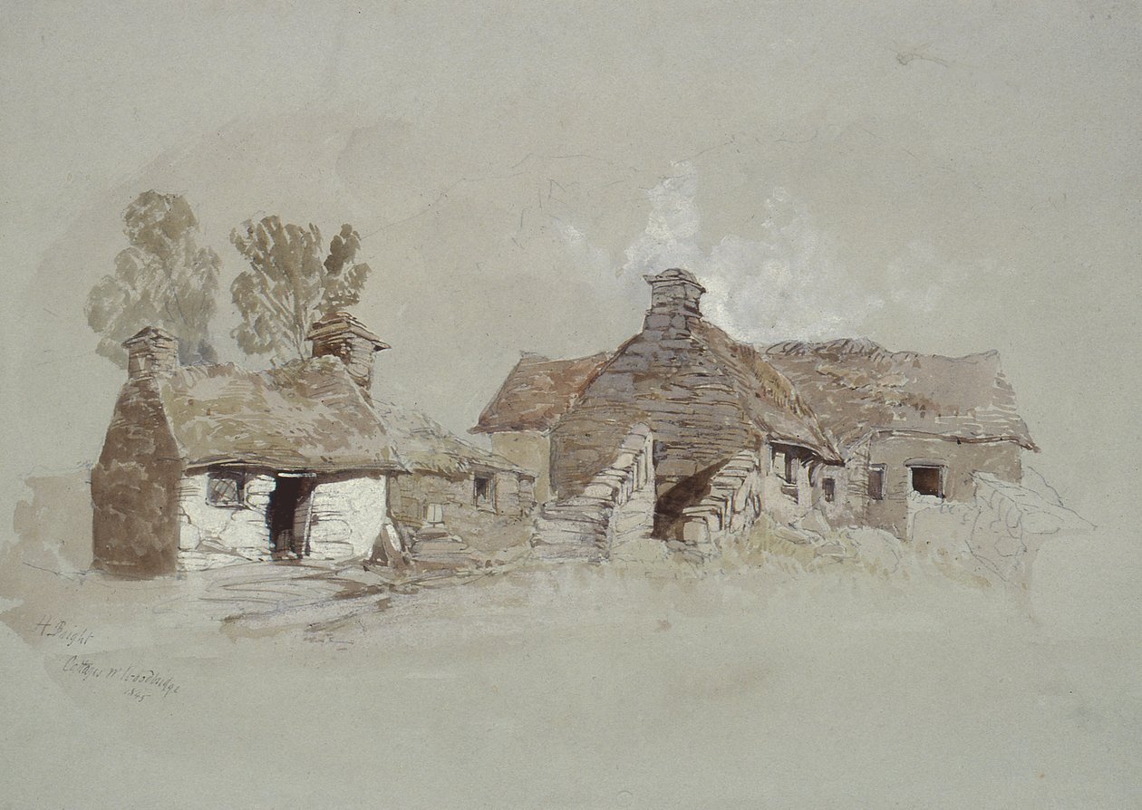 Casas de campo perto de Woodbridge, Suffolk, do século XIX de Henry Bright