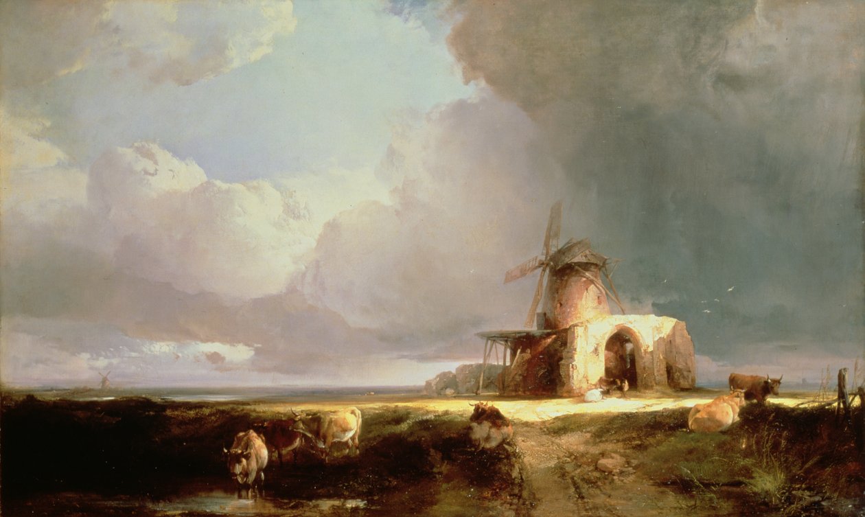 Restos da Abadia de São Bento nos Pântanos de Norfolk, 1847 de Henry Bright